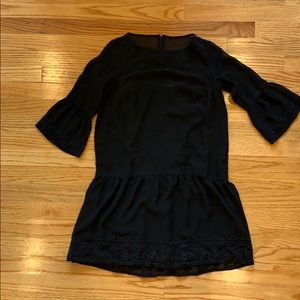 LOFT Black Drop Waist Dress